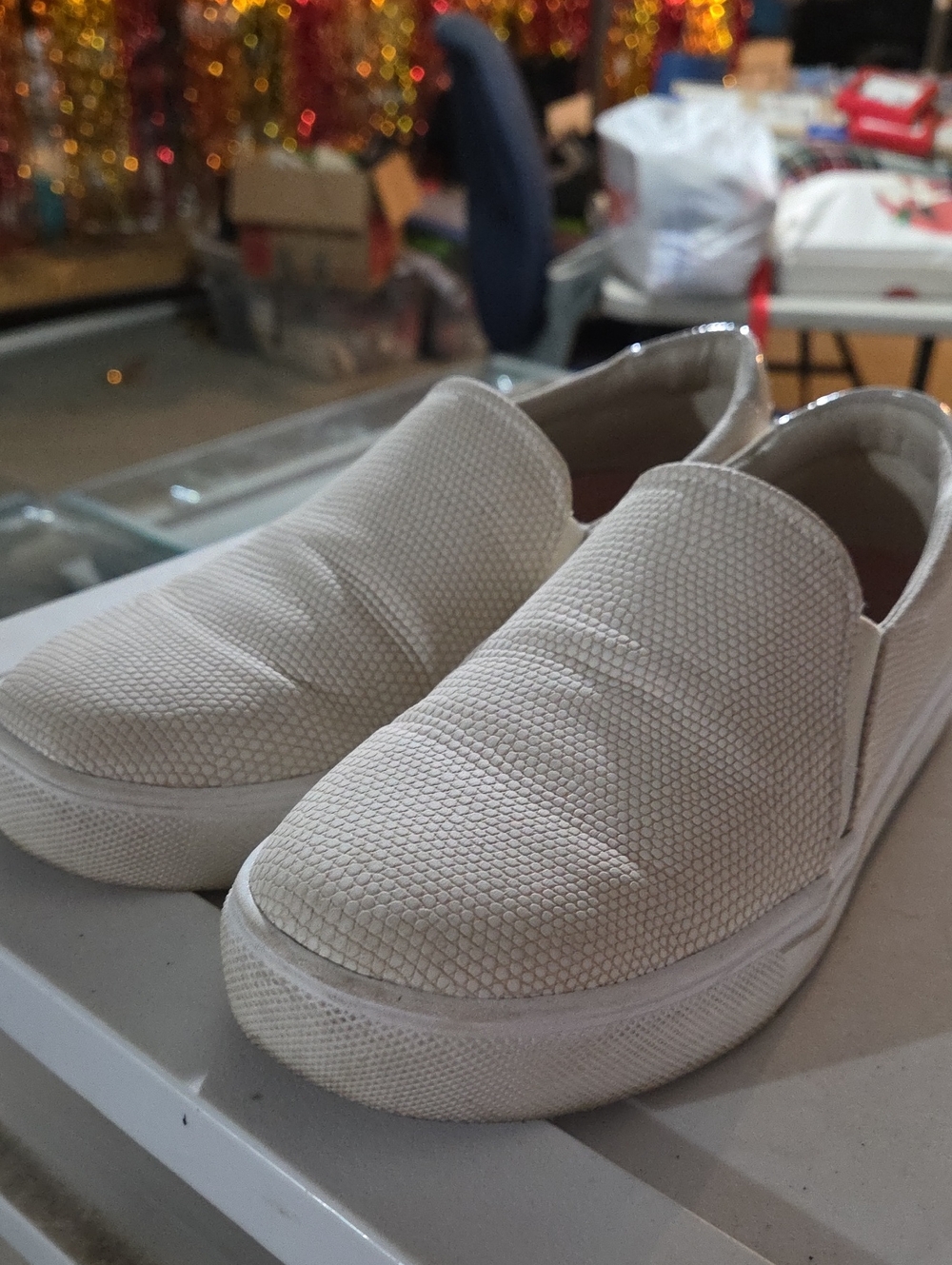 Dr. Scholl's Women's Slip-On Loafers in Cream Snake-Embossed